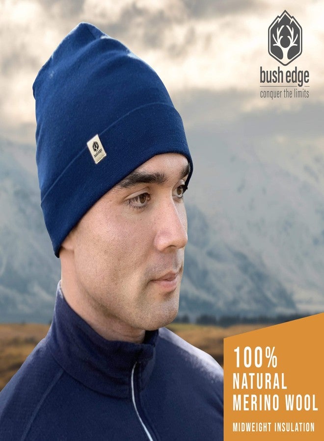 Bush Edge 100% Merino Wool Cuff Beanie Hat (Forest Green) - Image 4